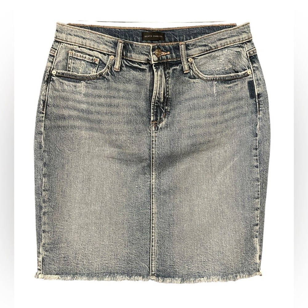 Silver Jean Co. Light Blue Pencil Skirt - Picture 2 of 4